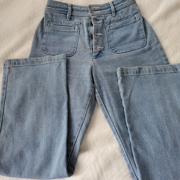 VINTAGE Apiece Apart NY Light Denim Y2K Retro high waisted Jeans Size 0 - Picture 4 of 7
